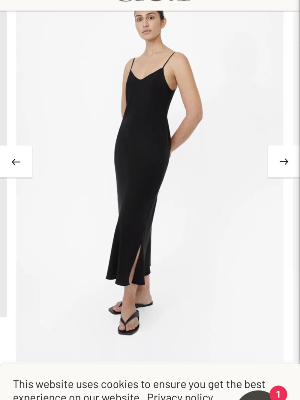 Dal the Label Bias Cut Black Cupro Midi Slip Dress NWT